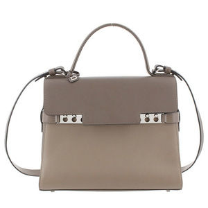Delvaux Tempete MM Leather Greige Silver Hardware